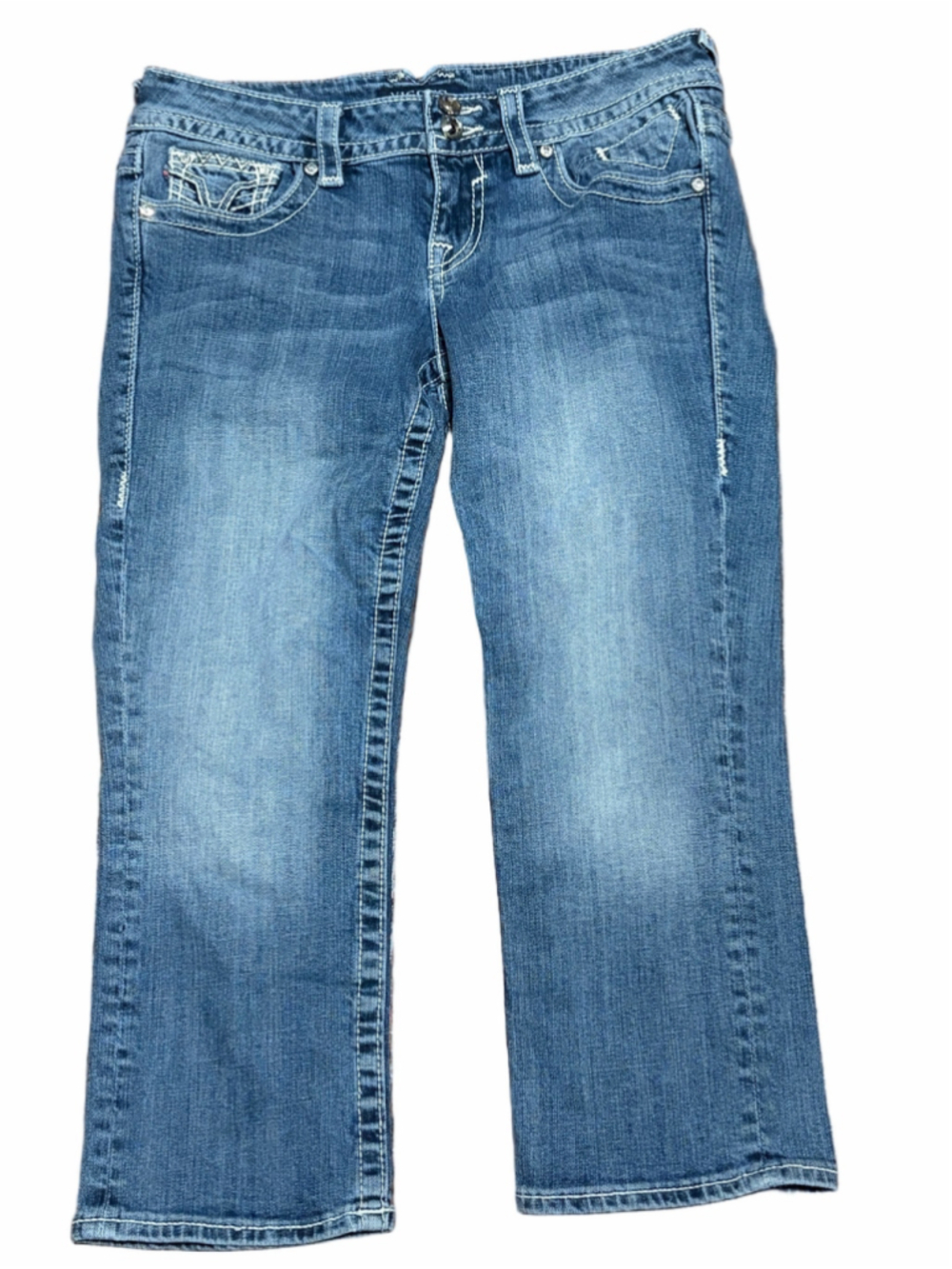 Y2K Vintage Vigoss “The New York Capri” Bling Pocket Jeans — Size 5/6